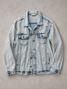 Umgee Medium Light Wash Distressed Denim Jacket
